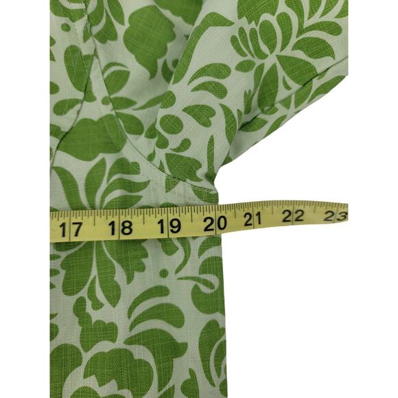 Coldwater Creek Womens Green Floral Print Snap Front Jacket Sz Small 100% Cotton - Picture 5 of 10